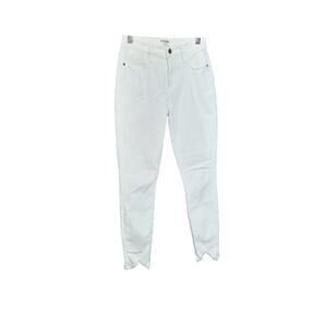 Frame Le High Skinny Double Triangle Raw Blanc Womens White Jeans Size 26